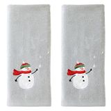 SKL Home Handdoekenset voor bad/keuken/bar & cadeau, katoen, sneeuwpop met sneeuwballen, S