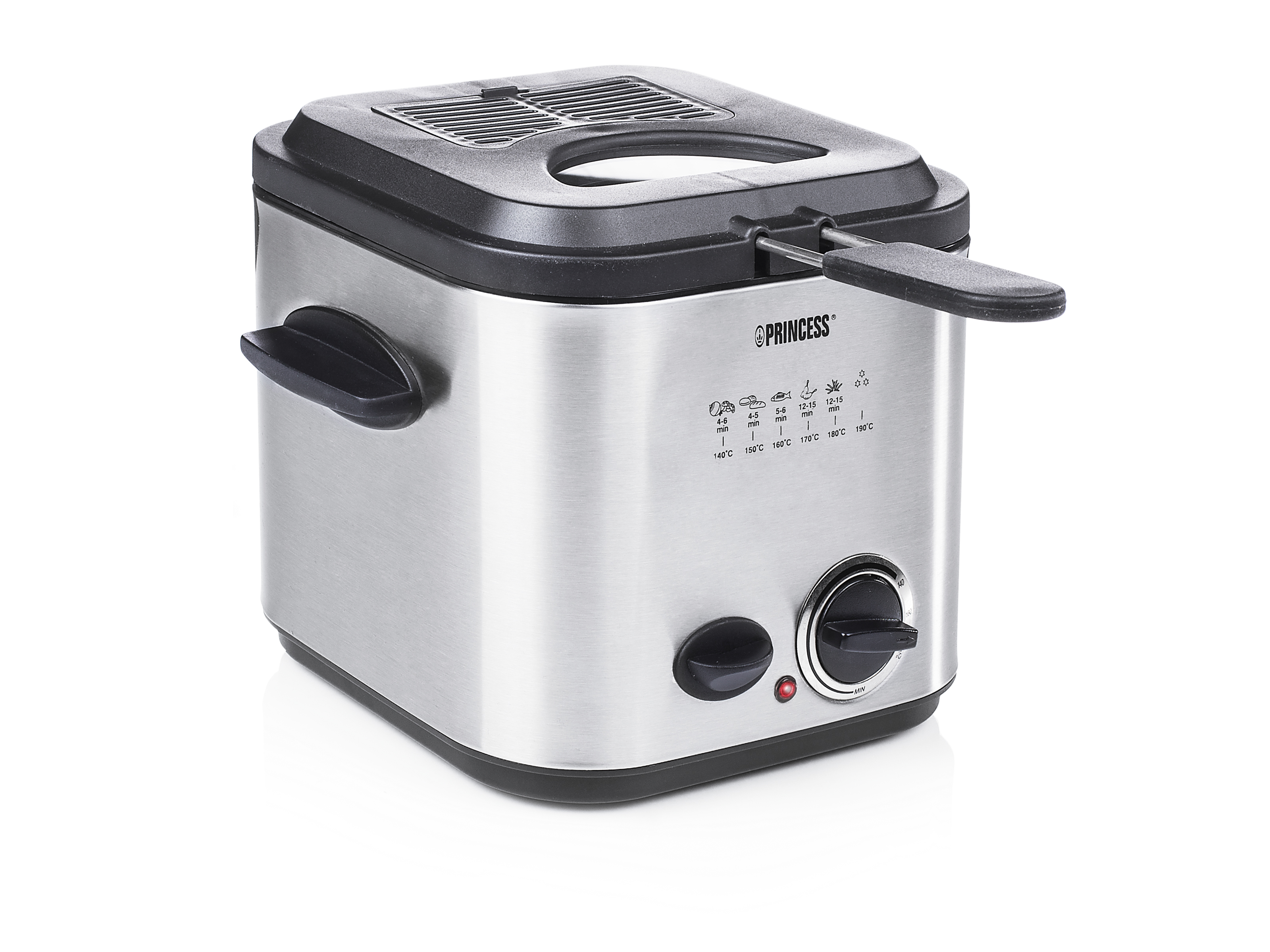 Princess 182611 Mini Friteuse & Fondue - 1.2L - 840W - Zwart/Zilver