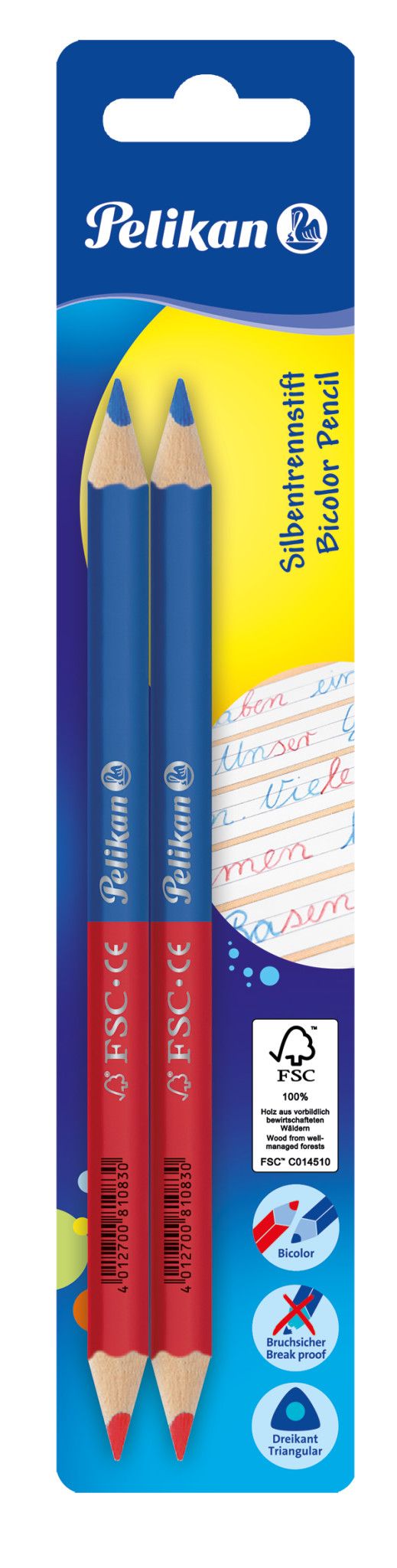 Pelikan 811118 Kleurpotloden - 2 stuks - Blauw, Rood