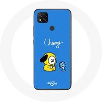 Maniacase Hoesje voor Xiaomi Redmi 9C Bangtan BTS BT21 Chimmy Jimin blauwe achtergrond