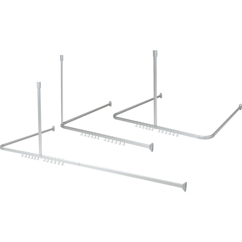 Sealskin Easy Roll douchegordijnstangset - 90x90x90cm - aluminium