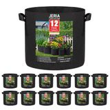 JERIA 12-pack 7 gallon plantenkweekzakken met handgrepen (zwart)