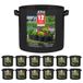 JERIA 12-pack 7 gallon plantenkweekzakken met handgrepen (zwart)