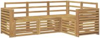 vidaXL - Buiten bank set 4-delig Wit Massief Acacia Hout
