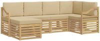 vidaXL - Hoek loungeset - 5 zitplekken - Polyester - Wit en Beige