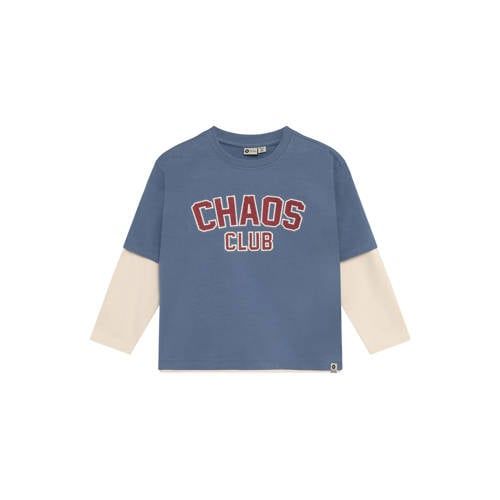 Daily7 oversized longsleeve met print - blauw