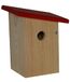 Dehner Natura nestkast Jonna, ca. 19 x 24 x 16 cm, grenenhout, rood/naturel