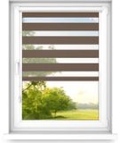 Fart Produkt Dubbele Rolgordijnen Zonder Boren - Zebra-Rolgordijnen Walnoot 60x130 cm