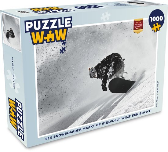 MuchoWow Puzzel Een snowboarder maakt op stijlvolle wijze een bocht - Legpuzzel - Puzzel 1000 stukjes volwassenen - Sinterklaas cadeautjes - Sinterklaas voor grote kinderen