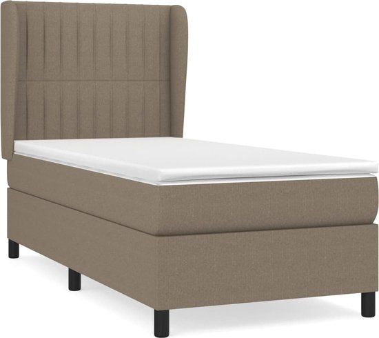 vidaXL Boxspring met matras stof taupe 80x200 cm