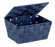 Wenko Adria Opbergmand met Deksel, Donkerblauw, 19 x 10 x 14 cm