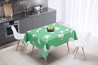 Bonamaison Tafelkleed, Anti-Mold, Sneldrogend, Waterdicht, 100% Polyester Tafellaken, Petroleum Groen, Wit, 140 x 140 Cm