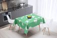 Bonamaison Tafelkleed, Anti-Mold, Sneldrogend, Waterdicht, 100% Polyester Tafellaken, Petroleum Groen, Wit, 140 x 140 Cm
