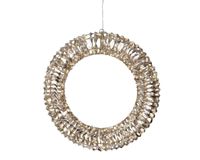 Lumineo Warm wit 600 Micro-LED flash verlichte krans frame goud dia 50 cm