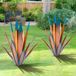 Tequila Rustieke sculptuur, 2 stuks doe-het-zelf rustieke handgeschilderde metalen agave, metalen agave plant huisdecoratie, tuin tuin sculptuur gazon huiskunst decoratie standbeeld, tuinornamenten