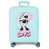 Disney Minnie Heart koffer, turquoise, 40 x 55 x 20 cm, stijf, ABS-kunststof, geïntegreerde TSA-sluiting, 38,4 l, 2,82 kg, 4 dubbele wielen, handbagage, Blauw, Eén maat, cabinekoffer