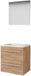 Basic-Line Ultimate 46 Badkamermeubelset - 60 x 46 cm - Met Grepen - 2 Lades - Acryl Wastafel - 1 Kraangat - Spiegel met Indirecte LED Verlichting - Whisky Oak