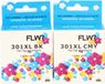 FLWR 301XL Ink Cartridge 2-Pack - Black & Color - Compatible with HP Printers