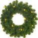 Mica Decorations Kerstkrans/dennenkrans - groen - verlichting - D60 cm