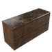Saniclass Badkamermeubelset - 140x45x63cm - Noche natuurstenen topblad dark emperador - zonder kraangat - 4 lades - mat eiken charcoal