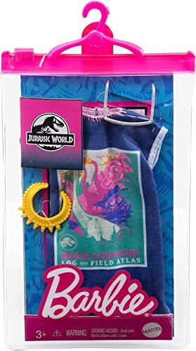 Barbie Jurassic World GRD47 Fashion Look Pack, jurk met accessoires