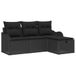 vidaXL Banc de jardin 4 pièces Noir Polyrotin