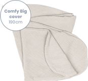 Doomoo Basics Cover - Hoes voor Voedingskussen Comfy Big - Biokatoen - 190cm - Tetra Almond