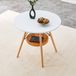 OKWISH Ronde Eettafel - Wit en Hout - Diameter 80 cm