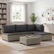GENDT Ensemble de salon en rotin naturel "Kubu" gris, 5 pièces, avec coussins