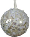 Decoris Kerstbal foam d8 cm wit mint
