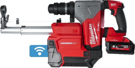 Milwaukee M18 ONEFHPXDEL-552C 18V Li-Ion Accu SDS-plus combihamer incl. stofafzuiging set (2x 5.0Ah accu) in HD box - 5J - koolborstelloos