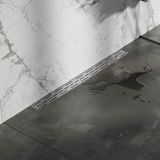 Brauer Douchegoot met Standaard Rooster en Flens Voor Wandmontage - 80 cm - Rvs Geborsteld