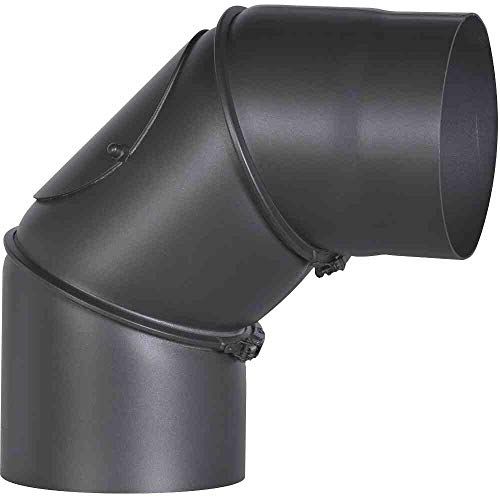 FIREFIX R150/B kachelbuisboog 150 mm zwart verstelbaar met reinigingsdeur