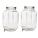 Merkloos 2x Glazen drank dispenser/limonadetap met kraantje 4 liter en fruit infuser - Twee stuks