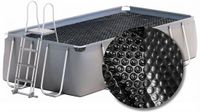W'eau Premium solar cover rechthoekig - 700 x 300 cm (zeilmaat 698 x 298) - Zwart