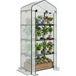 Pangivo Serre de jardin à 4 étagères Mini serre de balcon avec housse blanche 70 x 50 x 160 cm