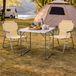 Ensemble complet de 3 meubles de camping, Aluminium, dimensions 80 cm (longueur) x 60 cm (largeur) x 68 cm (hauteur), couleur beige