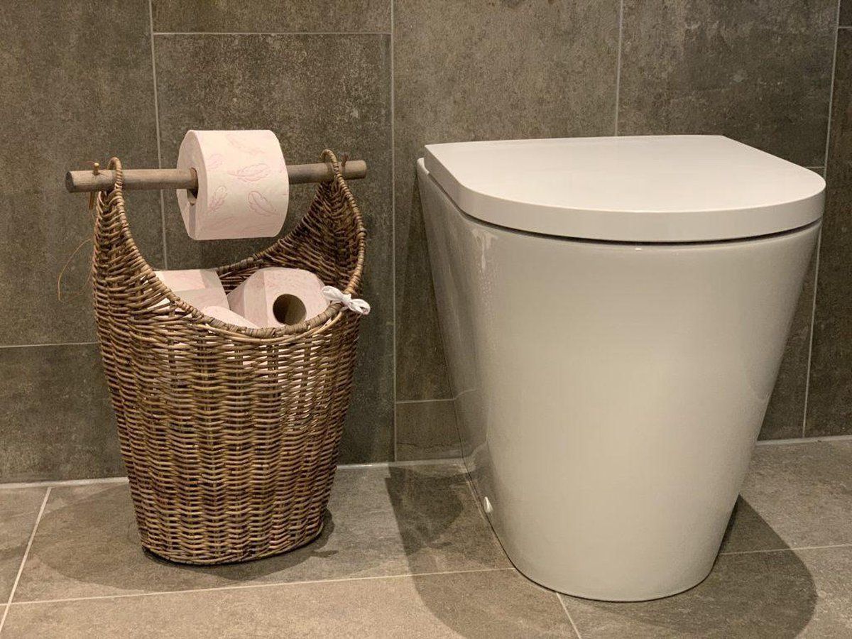 Decoshoppen.nl Toiletrolhouder - Riet - Bruin