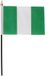 Merkloos / Sans marque Shoppartners Bv Nigeria - mini vlaggetje van 10 x 15 cm op stokje - Landen vlag - H27 cm - polyester
