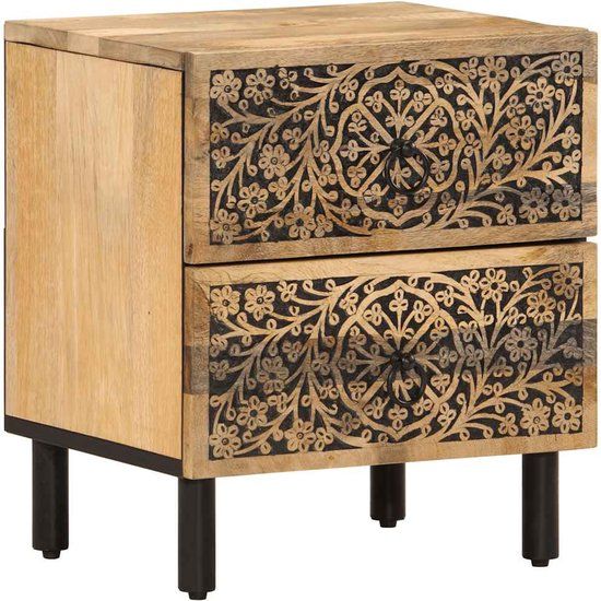 vidaXL Nachtkastjes 2 stuks 40x33x46 cm massief mangohout