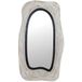 DRW Wandspiegel in houtvorm, oud wit en zwart, 56 x 3,5 x 99 cm