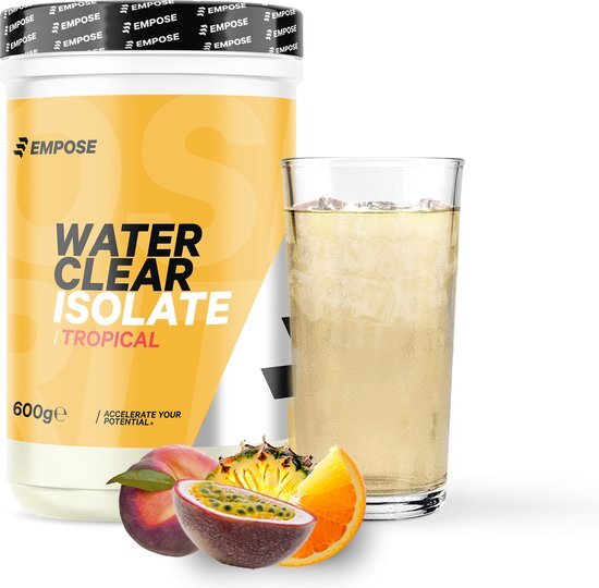 Empose Nutrition Water Clear Isolate - Proteine Ranja - Proteïne Shake - Eiwit Poeder - Eiwitshakes - Proteïne Shake - Whey-Isolaat - Proteine poeder - Suikervrij/Vetvrij - 600 gr - Tropical