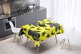 Bonamaison Tafelkleed, Anti-Mold, Sneldrogend, Waterdicht, 100% Polyester Tafellaken, Neon Geel, Rook, 140 x 140 Cm