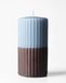 HEMA Bougie Pilier Ø 7 X 13 Cm Nervurée Bleu Clair Et Marron (bleu)