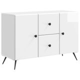 vidaXL Dressoir met lade Hoogglans Wit 89 x 34,5 x 60 cm Bewerkt hout