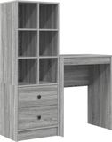 vidaXL Bureau Grijs Sonoma 105,5 x 34 x 127 cm 2 stuks