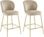 PASCAL MORABITO Barkrukken Set van 2 - Velours & Goudkleurig Metaal - Beige - POLPONA