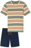 SCHIESSER Pyjama kort Heren Gestreept Whiskey 100% Katoen