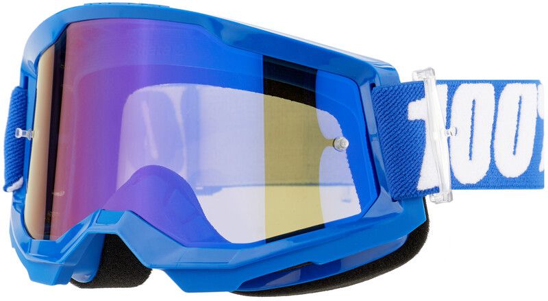 100% Strata 2 Mirrored Goggles - Blue