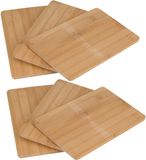 Excellent Houseware Planches à découper/planches à pain bambou bois - set de 6x - rectangulaire - 22 x 15 cm